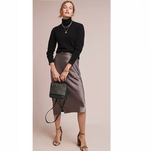 Anthropologie Hutch Bias Satin Skirt